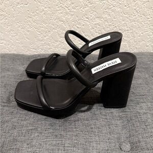 Steve Madden Polly Black Block Heel Sandals